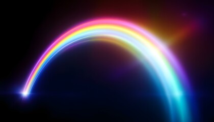 Poster - Rainbow Photo Overlays, rainbow clipart, Rainy Day rainbow photoshop overlays. abstract colorful rainbow light leak prism flare photography overlay on a black background.
