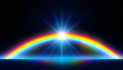 Poster - Rainbow Photo Overlays, rainbow clipart, Rainy Day rainbow photoshop overlays. abstract colorful rainbow light leak prism flare photography overlay on a black background.