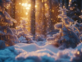 Wall Mural - enchanting snowy forest: a winter wonderland