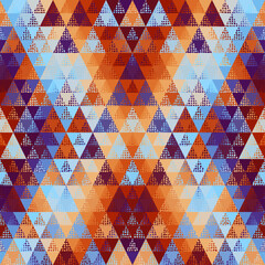 Fototapete - Seamless pattern of a triangles.. Aztec geometric ornament. Vector illustration. Seamless pattern.