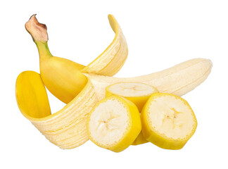 Wall Mural - banana isolated on white clipping path