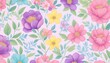 © thanakom - Seamless Floral Pattern with Pink Flowers - Vector Design for Wallpaper, Textile, and Decoration