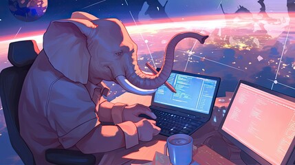 Poster - Anthropomorphic Elephant Codes in Space Station