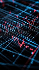 Poster - a vibrant stock market index on a digital display, illustrating market growth and economic impact