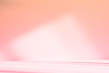 Fototapete - Abstract pink color gradient studio background for product presentation. Empty room with shadows of window. 3d room with copy space. Summer concept. Blurred backdrop