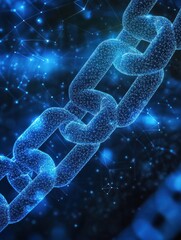Poster - Blockchain Technology Background. Bussines Concept Banner. Blockchain Vector Concept Illustration. Blue Digital Pattern. Vector. Technology Blockchain Background.