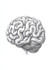 Poster - Brain machine interface hand drawn outline doodle icon. Brain-computer and direct neural interface concept. Vector sketch illustration for print, web, mobile and infographics on white background.
