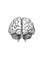 Poster - Brain machine interface hand drawn outline doodle icon. Brain-computer and direct neural interface concept. Vector sketch illustration for print, web, mobile and infographics on white background.