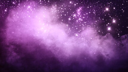 Wall Mural - Purple Starry Night Sky Background