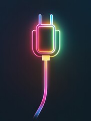Poster - Charger multi color style icon. Simple thin line, outline of internet things icons for ui and ux, website or mobile application
