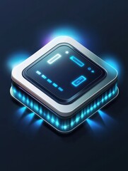 Poster - cpu icon. internet things icons universal set for web and mobile