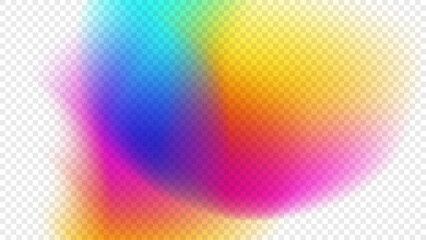 Poster - Abstract blurred round shapes and glowing lights. Bright colored gradients. Transparent background. Vector illustration.