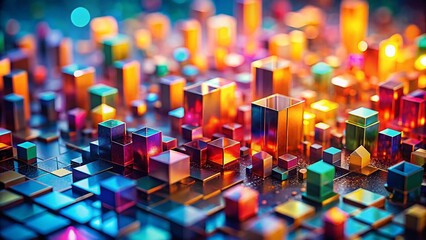 Poster - Abstract Modern Background in Tilt-Shift Photography Style Featuring Vibrant Colors and Unique Geometric Shapes for Artistic Inspiration and Creative Projects