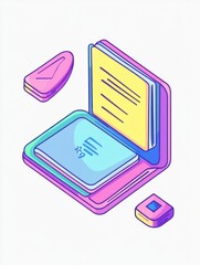 Poster - Ebook multi color style icon. Simple thin line, outline of internet things icons for ui and ux, website or mobile application
