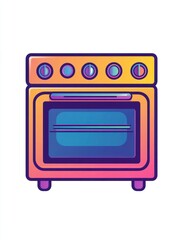Poster - Oven multi color style icon. Simple thin line, outline of internet things icons for ui and ux, website or mobile application