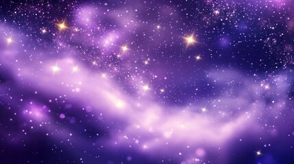 Wall Mural - Purple Nebula in the Deep Space