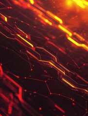 Poster - Polygonal chain futuristic hud banner. Crypto technology data link, blockchain, cryptography, secure business network, cryptocurrency concept on peer to peer technology background. Horizontal layout.