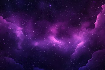 Wall Mural - An illustrated cosmic scene with a starry night sky and the Milky Way visible. The setting has a dark background with a segment of our galaxy.