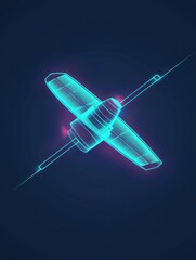 Poster - satellite neon icon. Elements of internet things set. Simple icon for websites, web design, mobile app, info graphics