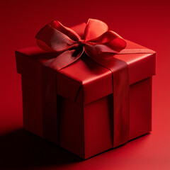 A vibrant red gift box with an elegant bow, perfect for celebrating special occasions