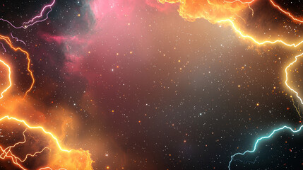 Wall Mural - vibrant nebula background with glowing colors and stars in sky, creating cosmic atmosphere filled wi