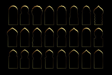 Wall Mural - Golden elegant line frames for ramadan islamic templates