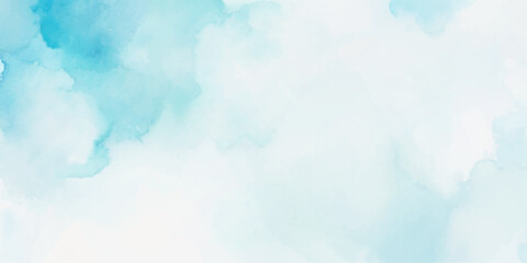 abstract watercolor background illustration. light blue with watercolor soft cloud in the sky backgr