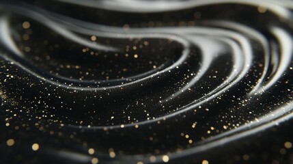 Wall Mural - Abstract Black and Gold Background with Swirls, Curves, Luxurious Texture and Glitter