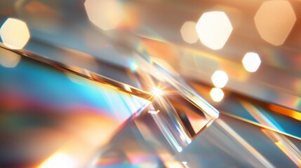 Poster - Light refracts through crystal surfaces creating sparkling effects in a vibrant setting
