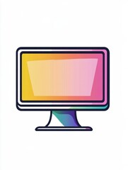 Poster - Monitor pc multi color style icon. Simple thin line, outline of internet things icons for ui and ux, website or mobile application