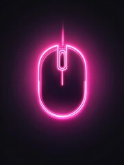 Poster - mouse neon icon. Elements of internet things set. Simple icon for websites, web design, mobile app, info graphics