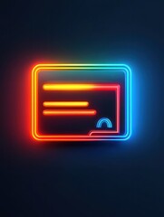 Poster - online payment neon icon. Elements of internet things set. Simple icon for websites, web design, mobile app, info graphics