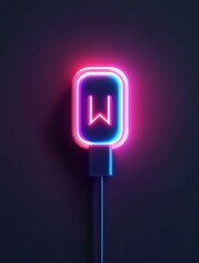 Poster - Plug neon icon. Elements of internet things set. Simple icon for websites, web design, mobile app, info graphics