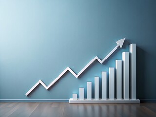Poster - A Minimalist Concept of Business Growth Illustrated by an Arrow Graph, Symbolizing Future Development and Evoking Success and Progress in a Clean, Professional Setting
