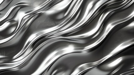 Poster - An abstract background of silver, wavy lines.