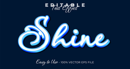 Poster - Shine text effect, glossy gradient graphic style, editable text