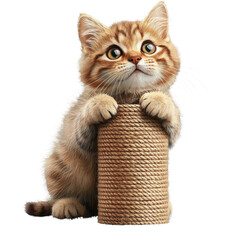 Cat Scratching Post isolated on transparent background