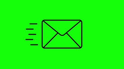 Poster - Send message animated icon. Outline style sending message icon animation with mail passing and delivery concept.