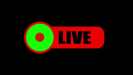 Poster - Live streaming icon animation with video shouting, recording sign, and live button symbol.