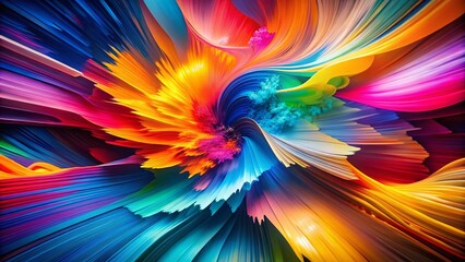 Poster - Captivating Abstract Digital Photograph with Vibrant Colors and Dynamic Shapes, Perfect for Modern Aesthetics and Background Use, Featuring Right-Aligned Composition and Ample Copy Space