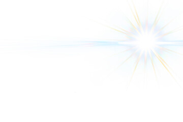 bright sun spikes lensflare effect overlay isolated on white or transparent png