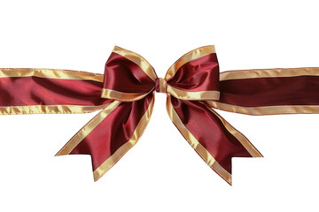 Wall Mural - golden red ribbon bow isolated on white or transparent png