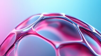 Poster - A pink and blue abstract image with a metallic texture. The image has a futuristic and modern feel to it