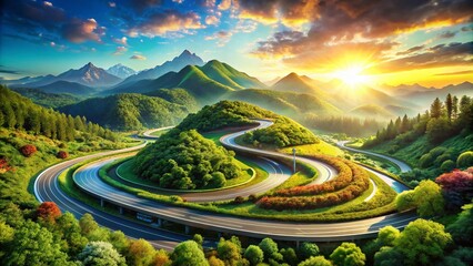 Poster - Captivating Landscape Photography Representing Marketing Automation Concepts with Nature's Beauty and Technology Integration for Business Growth