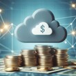 © Владимир Стеблев - Stacks of coins with a cloud icon symbolize cloud financial planning, highlighting cost management and budgeting in cloud computing.