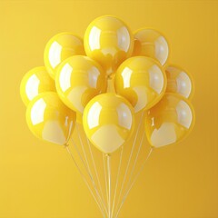 Poster - A yellow background with yellow balloons dancing.