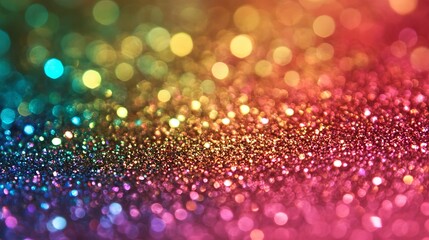 Wall Mural - vibrant rainbow glitter sparkling multicolor background with shimmering light effects