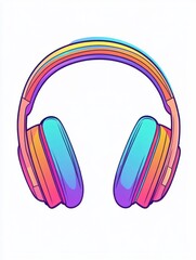 Aufkleber - Headphones multi color style icon. Simple thin line, outline of internet things icons for ui and ux, website or mobile application