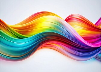 Poster - Captivating Surreal Photography of Color Waves Flowing Across a White Background, Blending Vibrant Hues to Create a Dreamlike Visual Experience for Artistic Expression