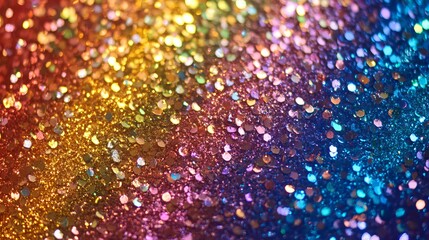Wall Mural - vibrant rainbow glitter sparkling multicolor background with shimmering light effects